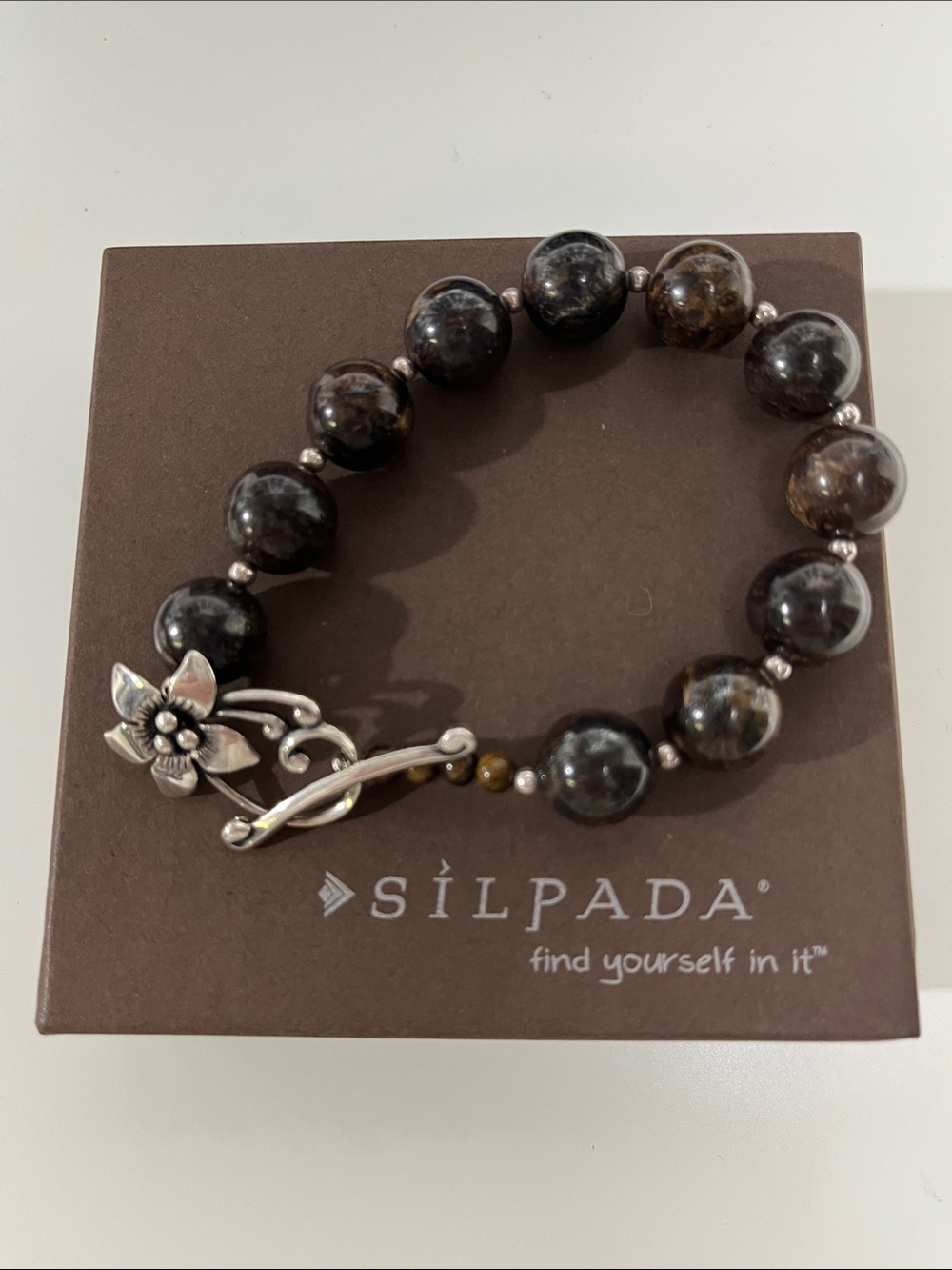 Rare Silpada Floral Toggle Bracelet | B1365